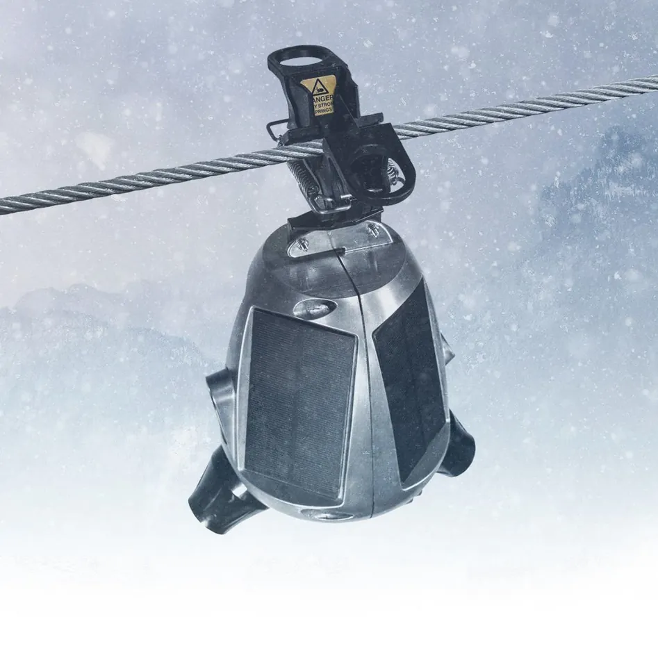 SENTRI sensor on a power line in the snow